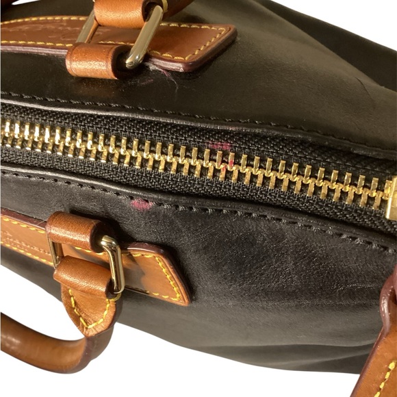 Dooney & Bourke VTG Black Florentine Vachetta Pebble Grain Leather Zip Tote Satc - Picture 6 of 6